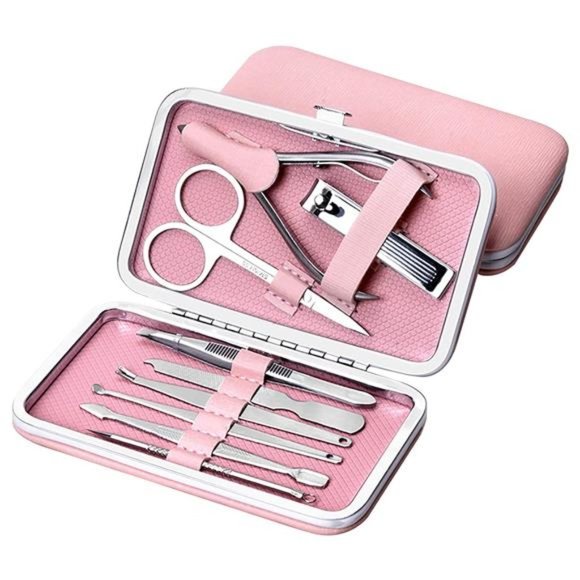JIUKE Professional Nail Care Manicure Set of 9Pcs,Stainless Steel